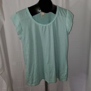 Style & Co blue/teal shirt with flutter sleeve- XL